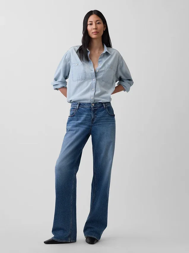 Stor denimskjorte