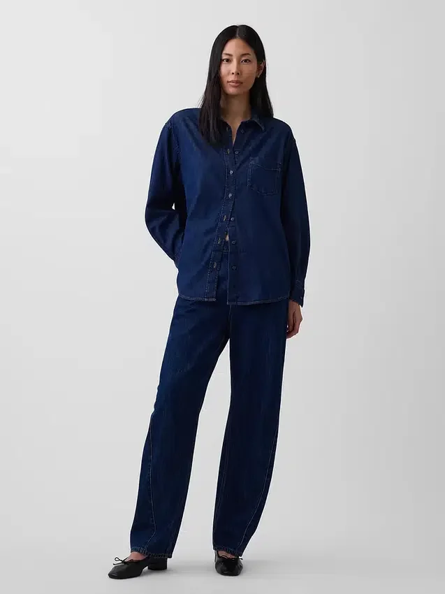 Stor denimskjorte