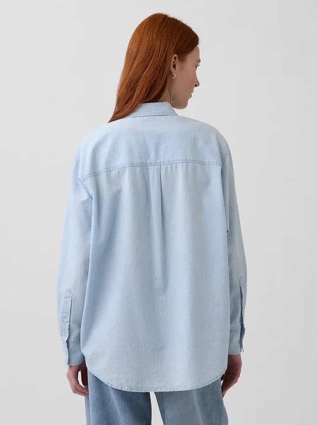 Stor denimskjorte