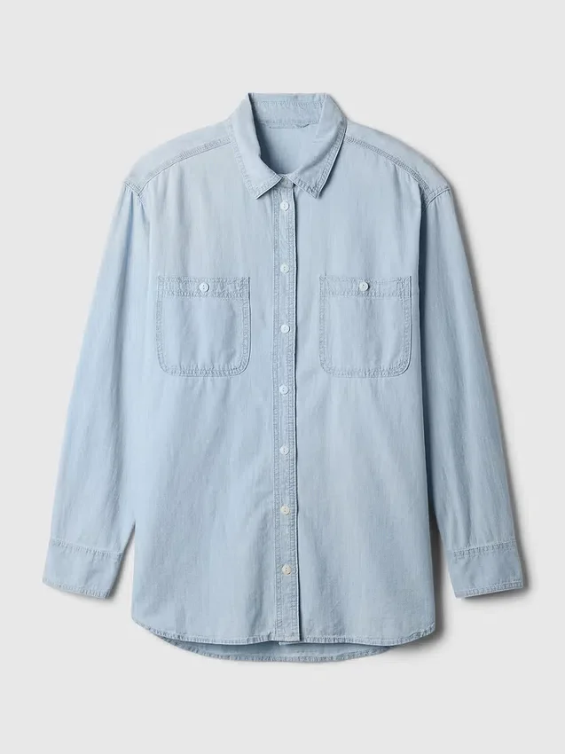Stor denimskjorte