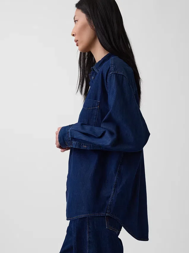 Stor denimskjorte
