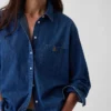 Stor denimskjorte