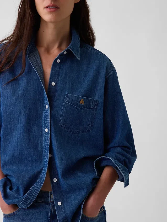 Stor denimskjorte
