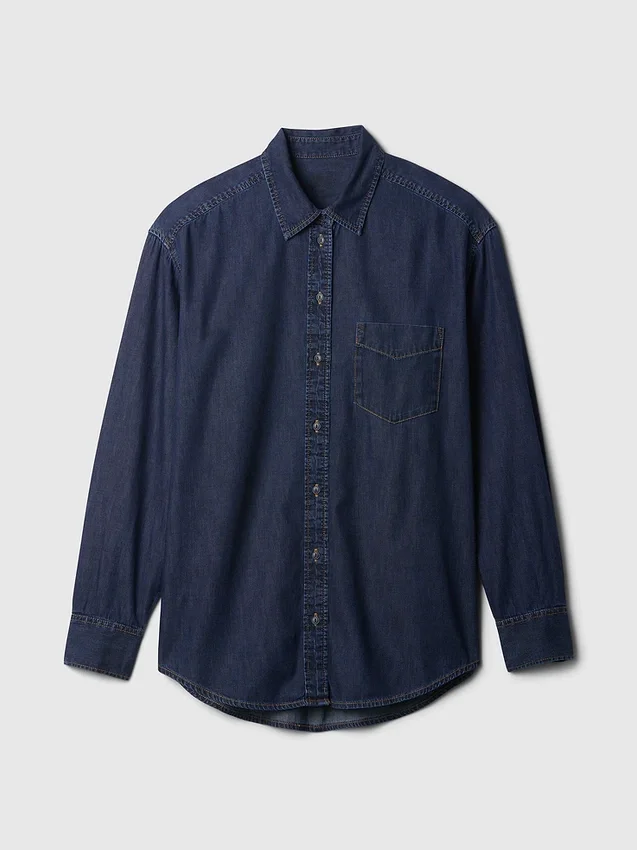 Stor denimskjorte