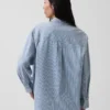 Stor denimskjorte med striper