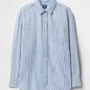 Stor denimskjorte med striper