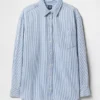 Stor denimskjorte med striper