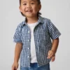 Stor skjorte i gingham-denim for Baby og Småbarn