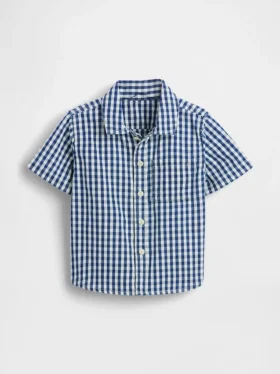 Stor skjorte i gingham-denim for Baby og Småbarn