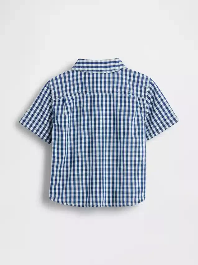 Stor skjorte i gingham-denim for Baby og Småbarn