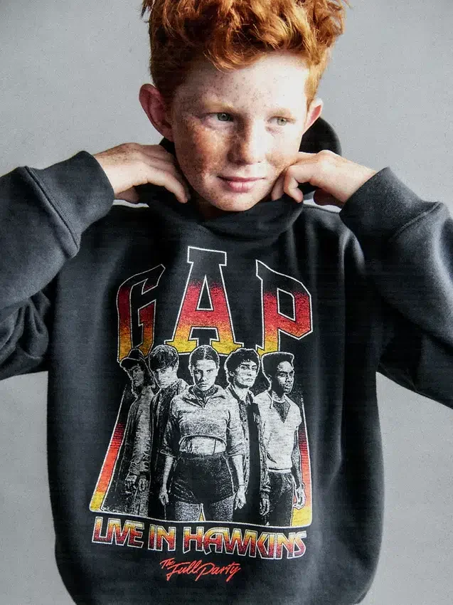 Stranger Things barne-hoodie i Vintagesoft med grafisk trykk