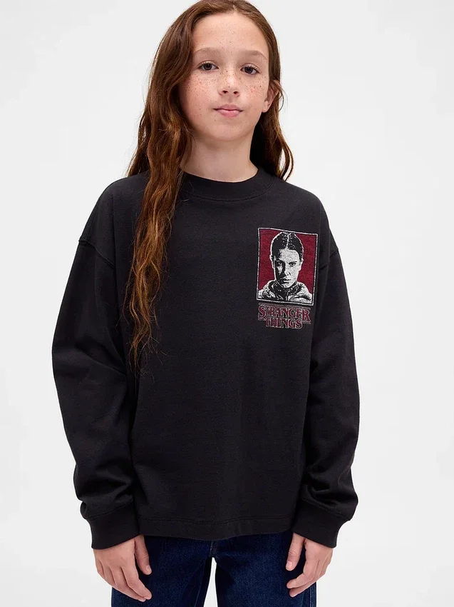 Stranger Things-grafisk T-skjorte for barn