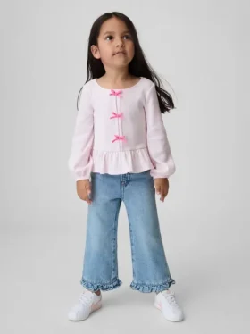 Stride-jeans med volangkant for Baby og Småbarn