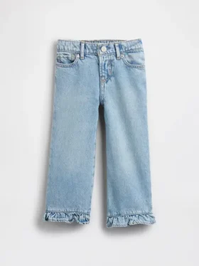 Stride-jeans med volangkant for Baby og Småbarn