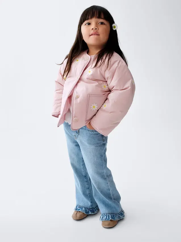Stride-jeans med volangkant for Baby og Småbarn