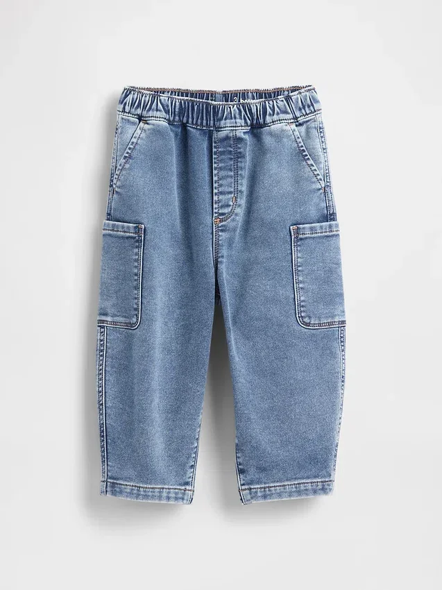 Strikkede barrel-jeans for Baby og Småbarn