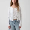 Strikket cardigan i pointelle-ribb til barn