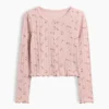 Strikket cardigan i pointelle-ribb til barn