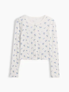 Strikket cardigan i pointelle-ribb til barn