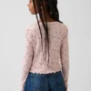 Strikket cardigan i pointelle-ribb til barn