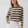 Strikket, oversized, kort T-skjorte
