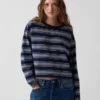 Strikket, oversized, kort T-skjorte