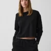 Strikket, oversized, kort T-skjorte