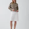 Strikket, oversized, kort T-skjorte