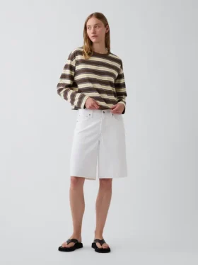 Strikket, oversized, kort T-skjorte