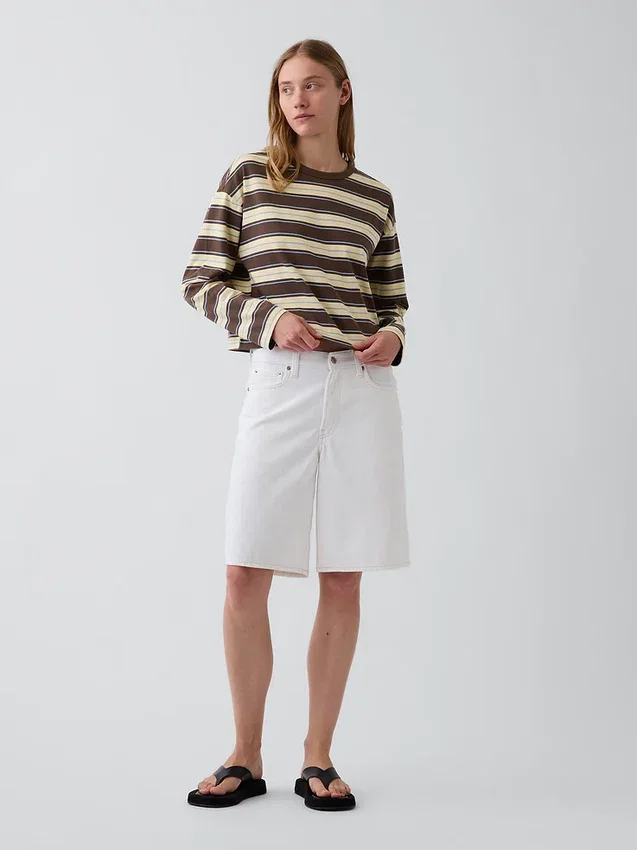 Strikket, oversized, kort T-skjorte
