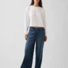 Strikket, oversized, kort T-skjorte