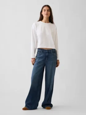 Strikket, oversized, kort T-skjorte
