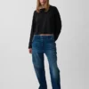 Strikket, oversized, kort T-skjorte