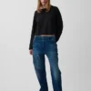 Strikket, oversized, kort T-skjorte