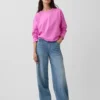 Strikket, oversized, kort T-skjorte