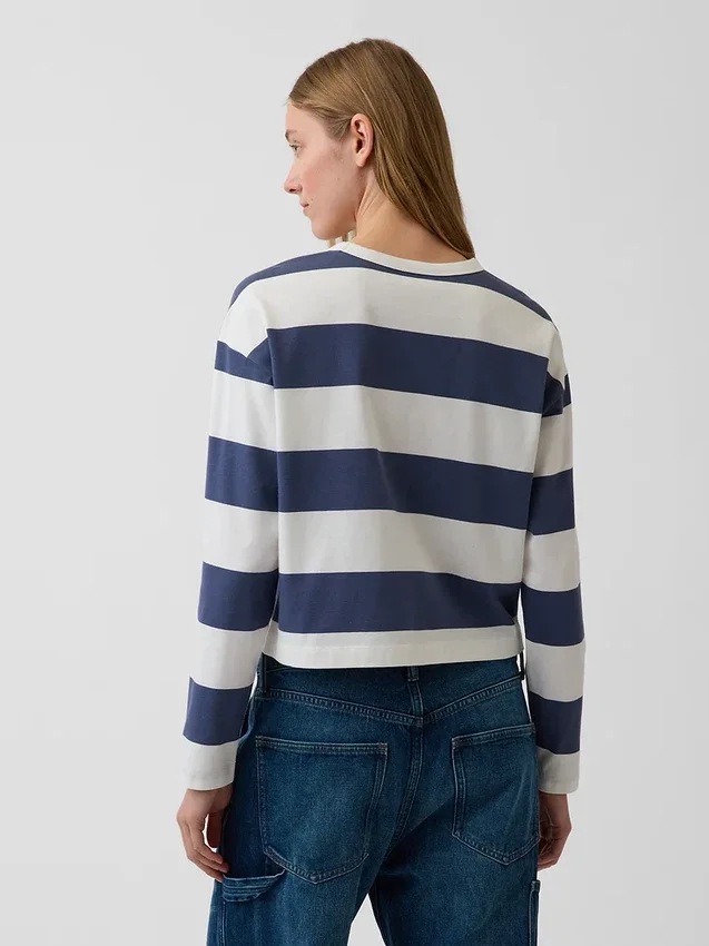 Strikket, oversized, kort T-skjorte