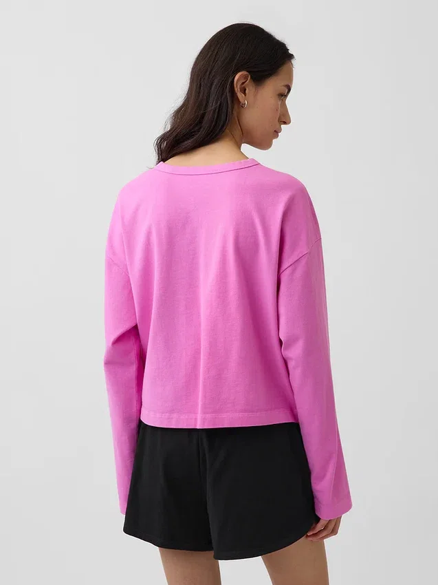Strikket, oversized, kort T-skjorte