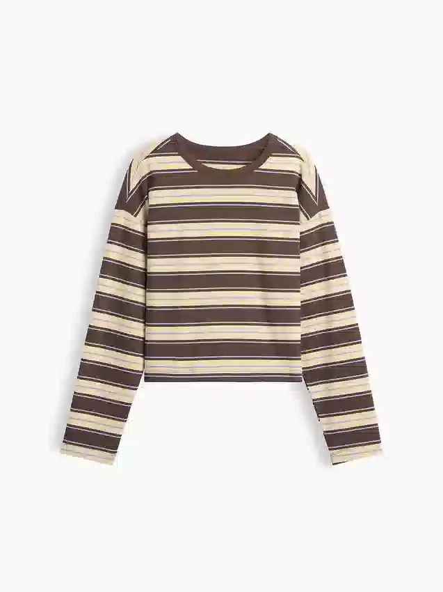 Strikket, oversized, kort T-skjorte
