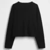 Strikket, oversized, kort T-skjorte
