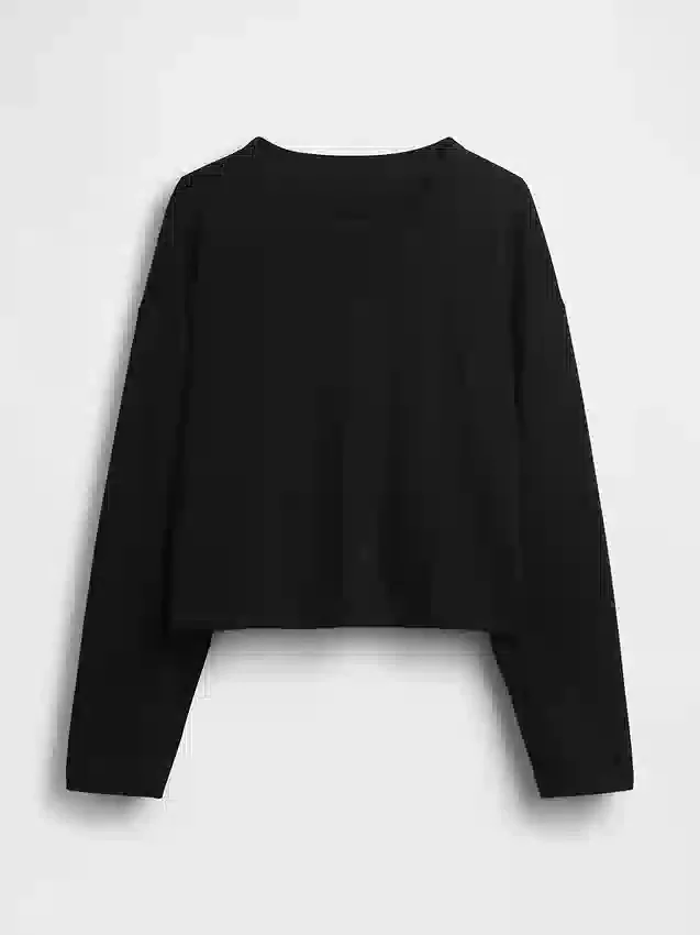 Strikket, oversized, kort T-skjorte