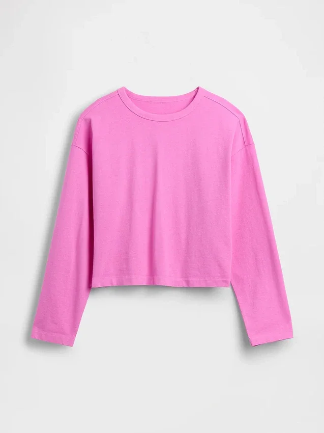 Strikket, oversized, kort T-skjorte