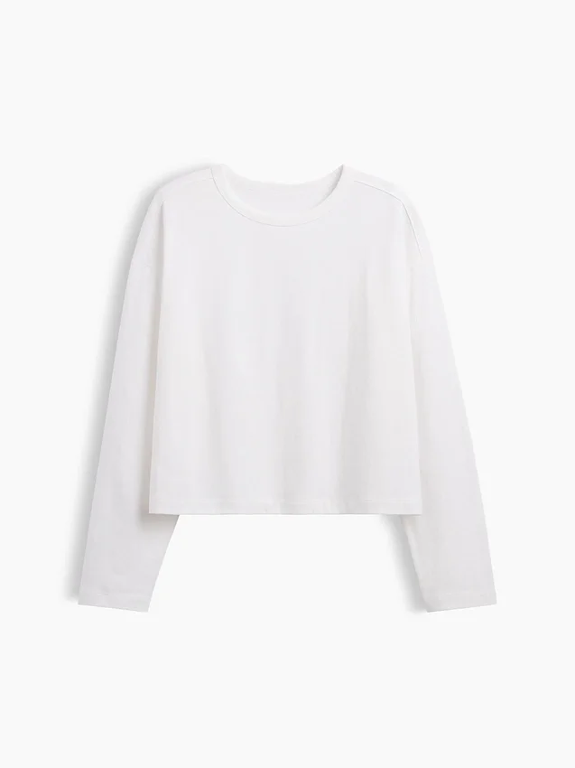Strikket, oversized, kort T-skjorte