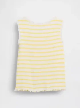 Stripet ribbet tank-top med grafisk motiv for Baby og Småbarn