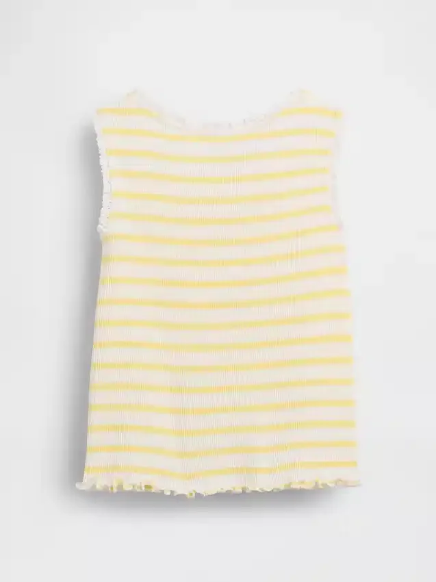 Stripet ribbet tank-top med grafisk motiv for Baby og Småbarn