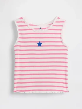 Stripet ribbet tank-top med grafisk motiv for Baby og Småbarn