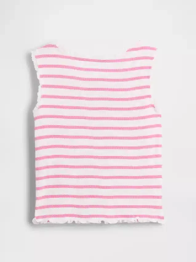Stripet ribbet tank-top med grafisk motiv for Baby og Småbarn