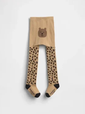 Strømpebukser med leopardmønster og bjørn for Baby og Småbarn