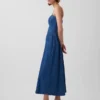 Stroppeløs maxi-kjole i denim