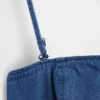 Stroppeløs maxi-kjole i denim