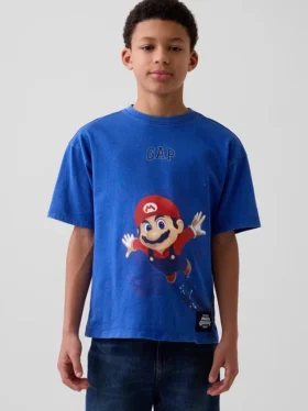Super Mario-T-skjorte med grafisk trykk i avslappet passform for barn